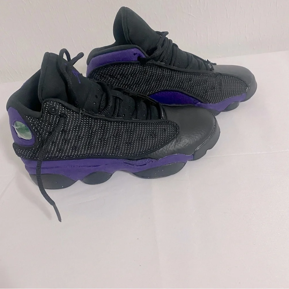 Jordan Air 13 Retro GS Black Court Purple Size 4.5Y/Womens 6 884129-015 NWB